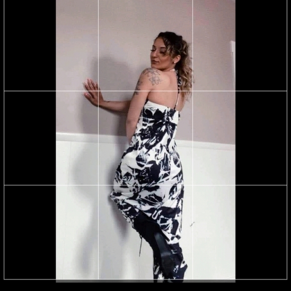 Black and white balloon pants with pockets - Picture 2 of 9